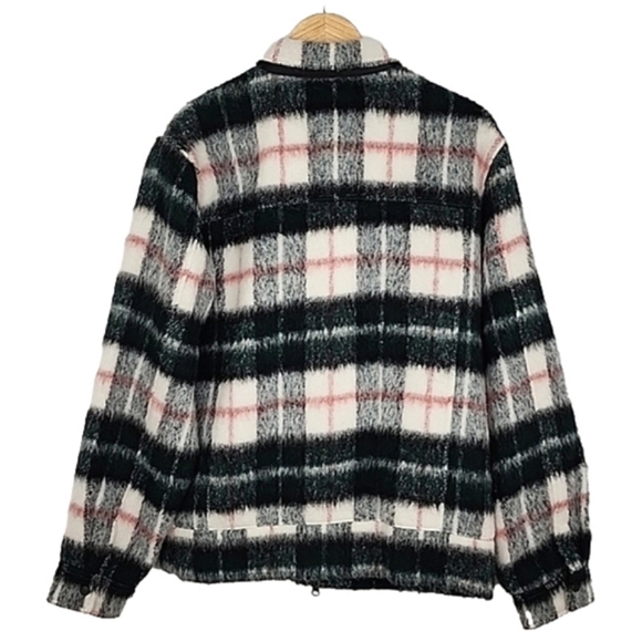 Good Man Brand Men's Wool Blend Green Plaid Zip Up Lined Jacket Size Large - Picture 2 of 16